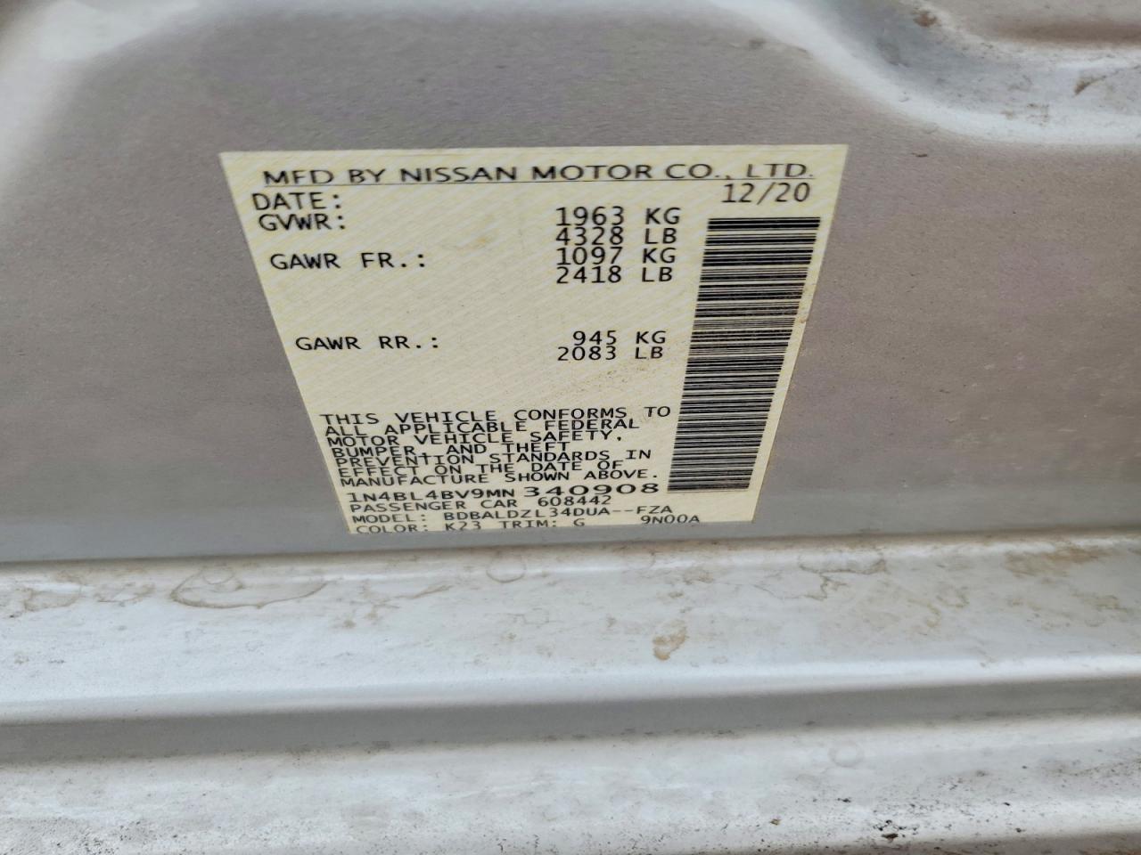 2021 NISSAN ALTIMA