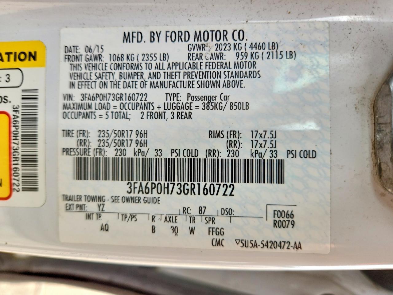 2016 FORD FUSION