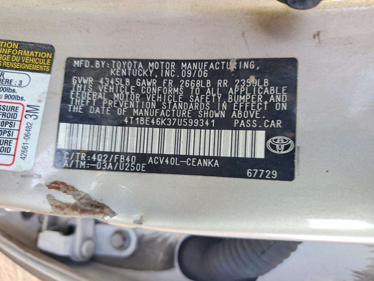 2007 TOYOTA CAMRY