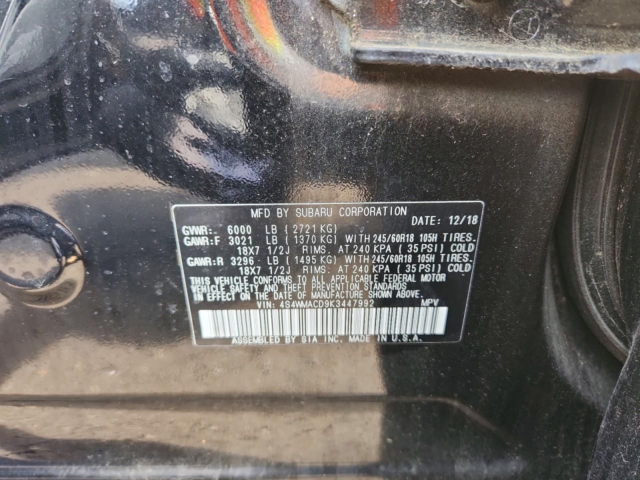 2019 SUBARU Ascent