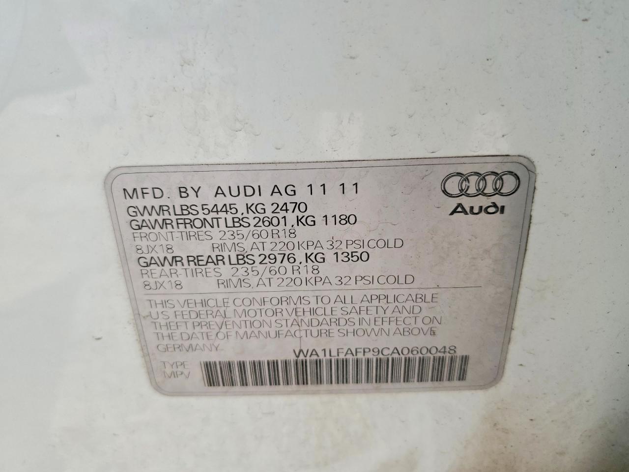 2012 AUDI Q5