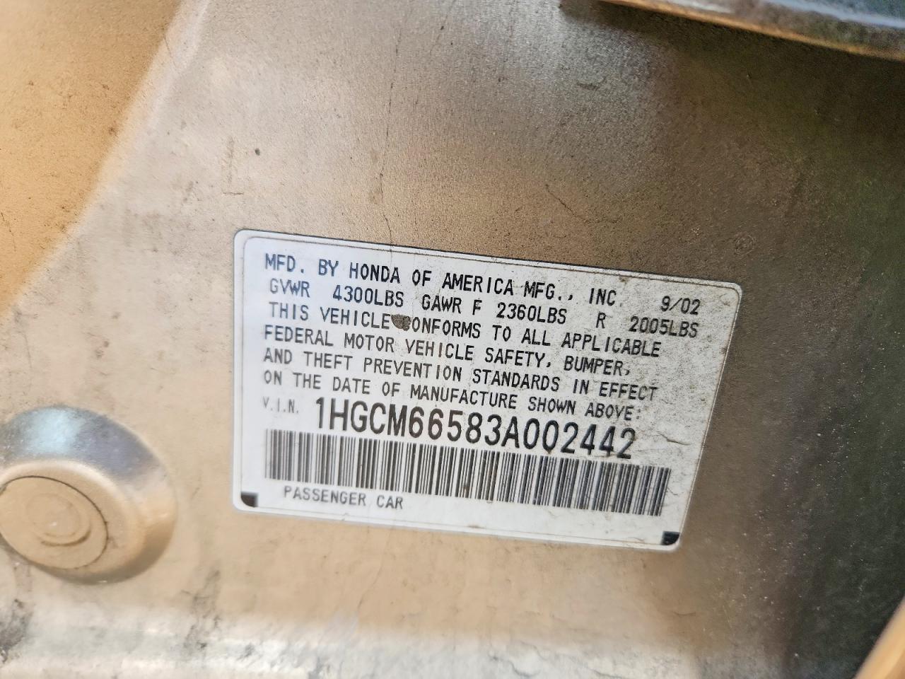 2003 HONDA ACCORD