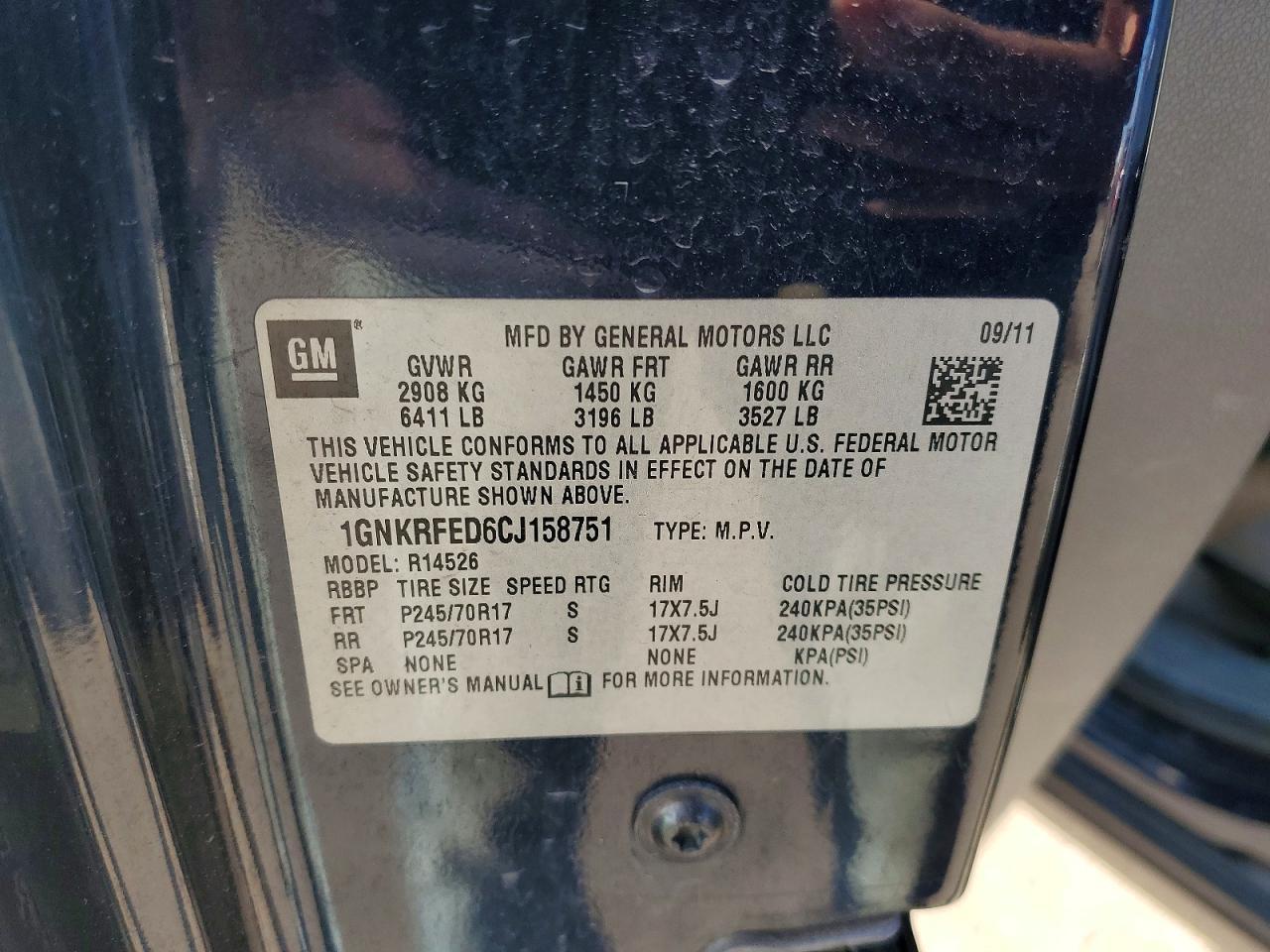 2012 CHEVROLET TRAVERSE
