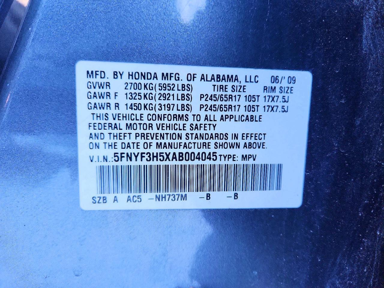 2010 HONDA PILOT