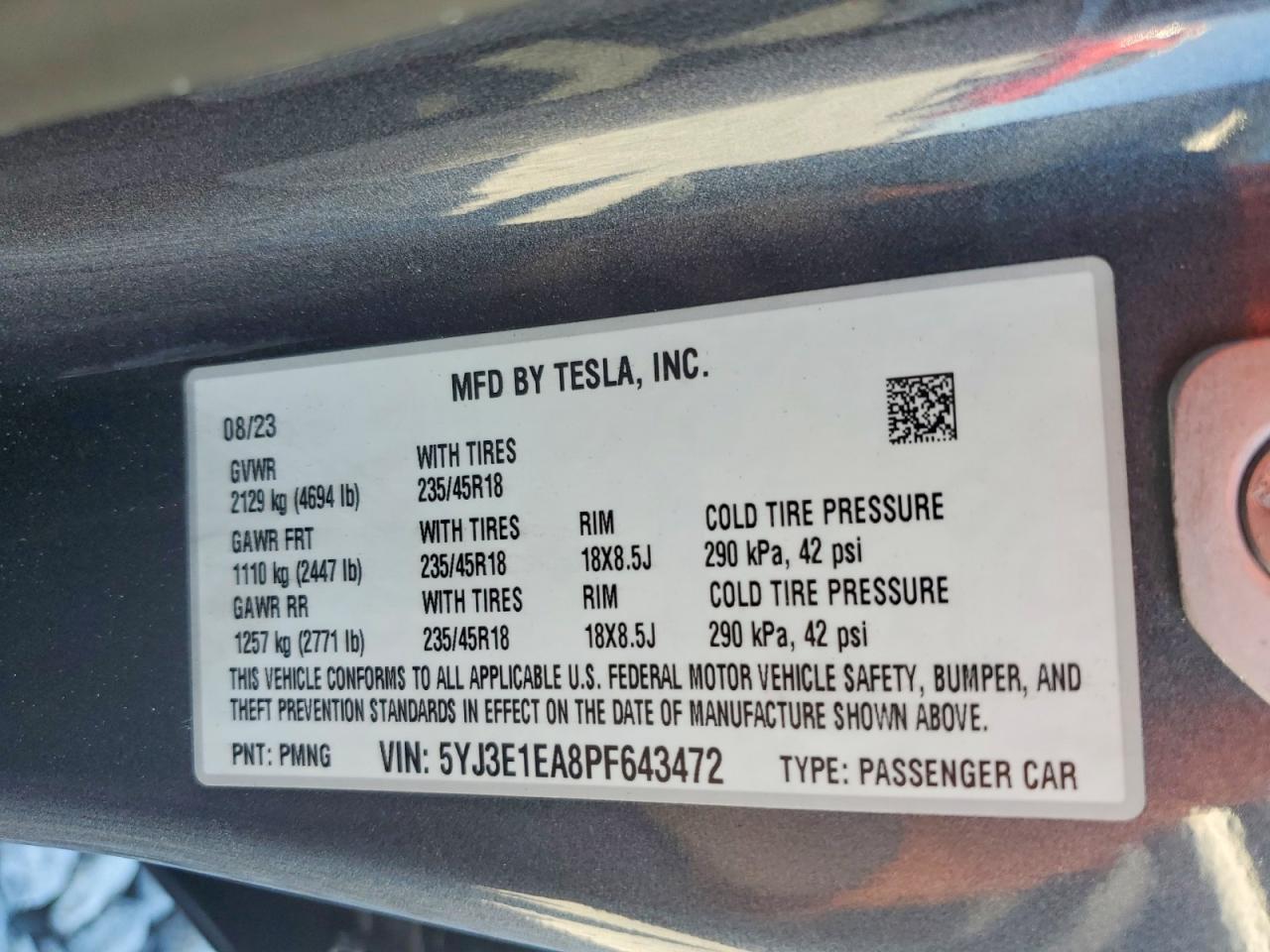 2023 TESLA MODEL 3