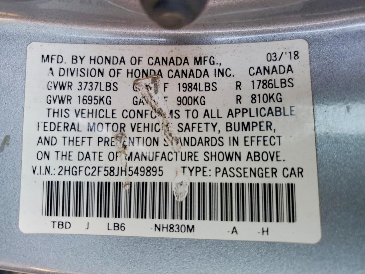 2018 HONDA CIVIC