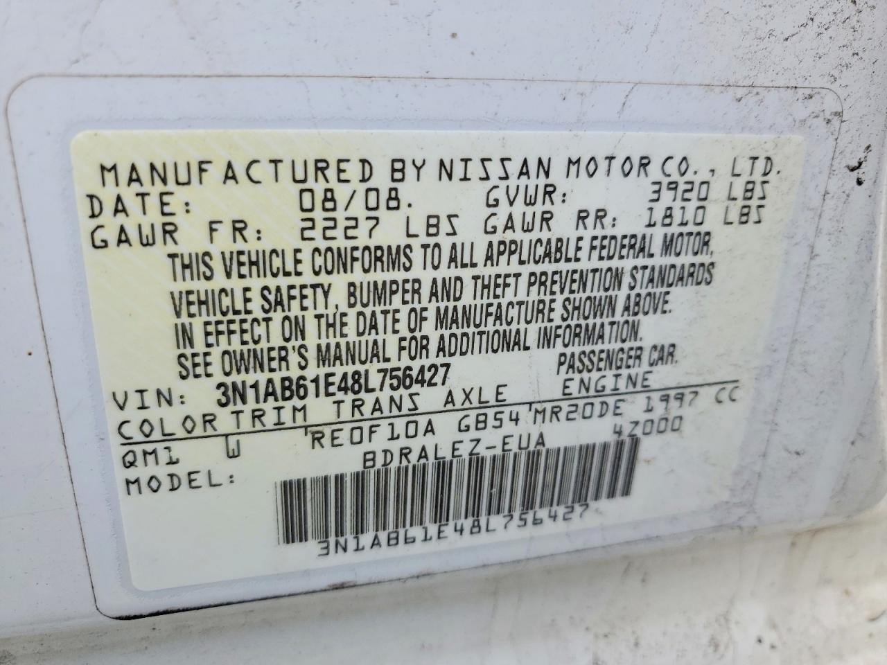 2008 NISSAN SENTRA
