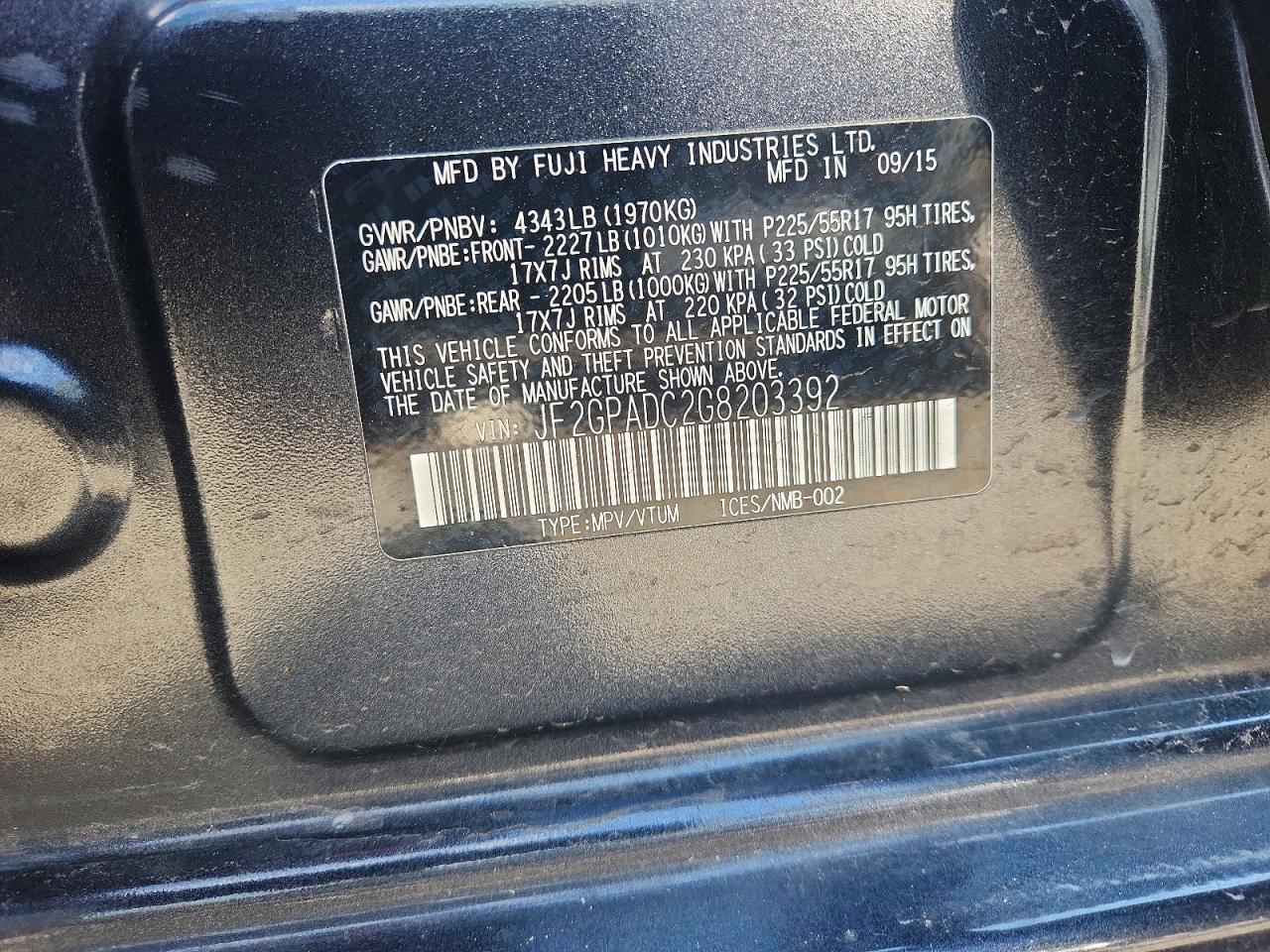 2016 SUBARU Crosstrek