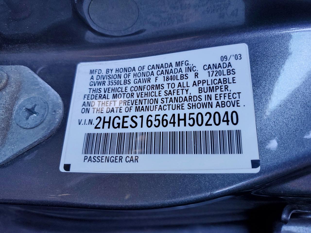 2004 HONDA CIVIC