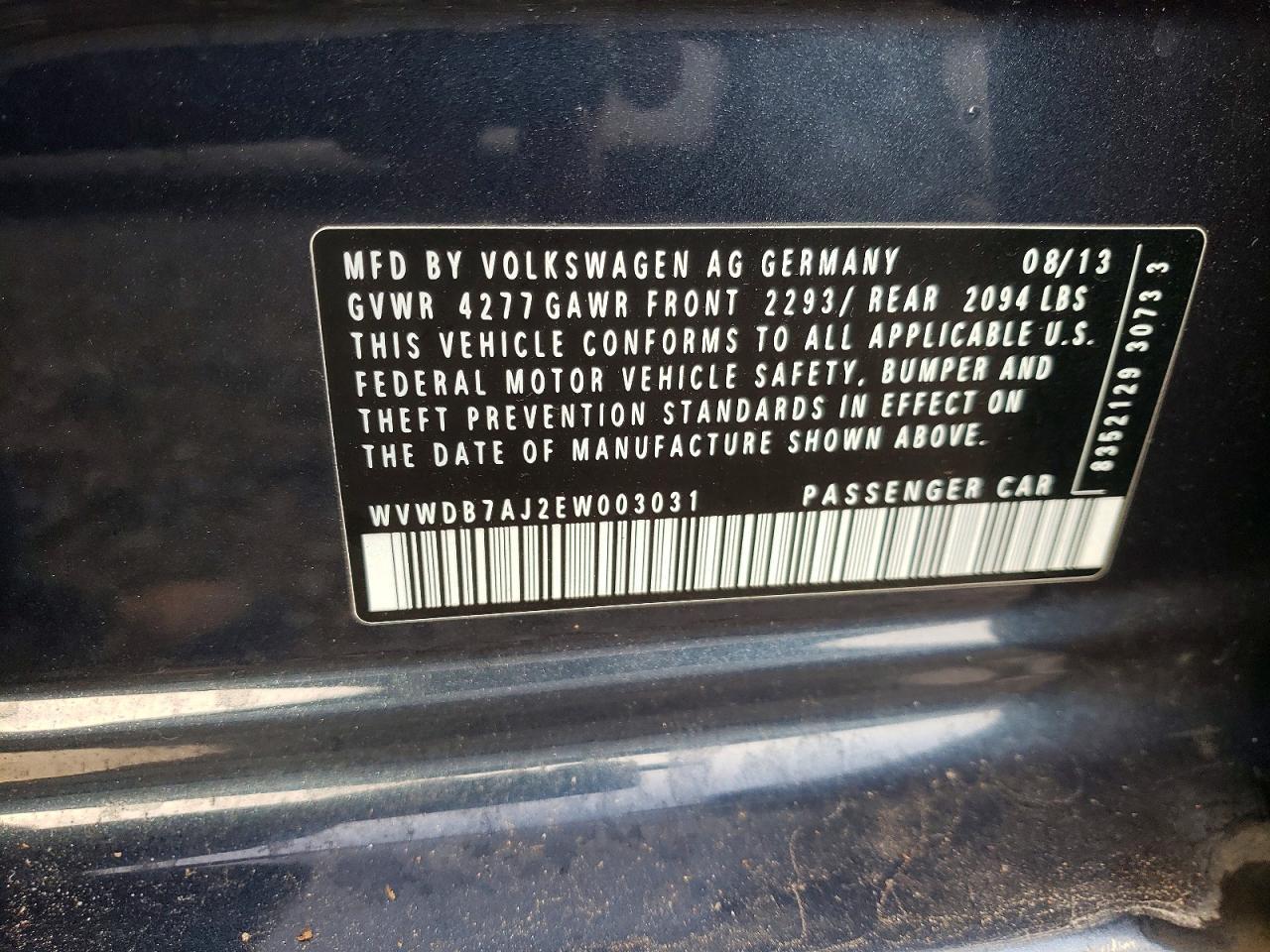 2014 VOLKSWAGEN GOLF