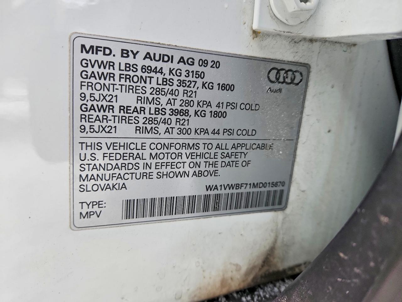 2021 AUDI SQ7
