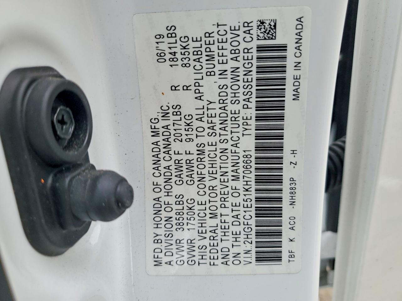 2019 HONDA CIVIC