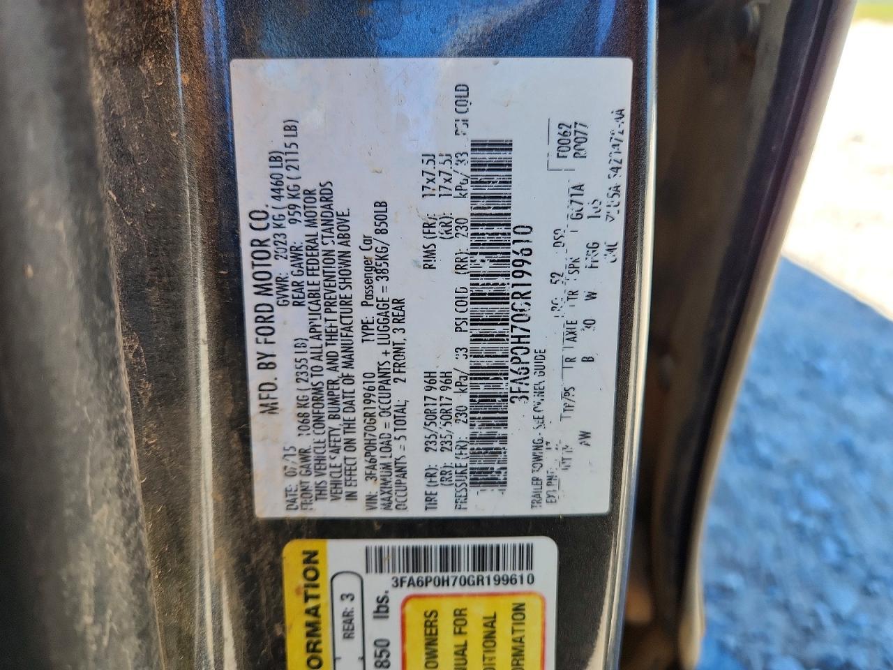 2016 FORD FUSION