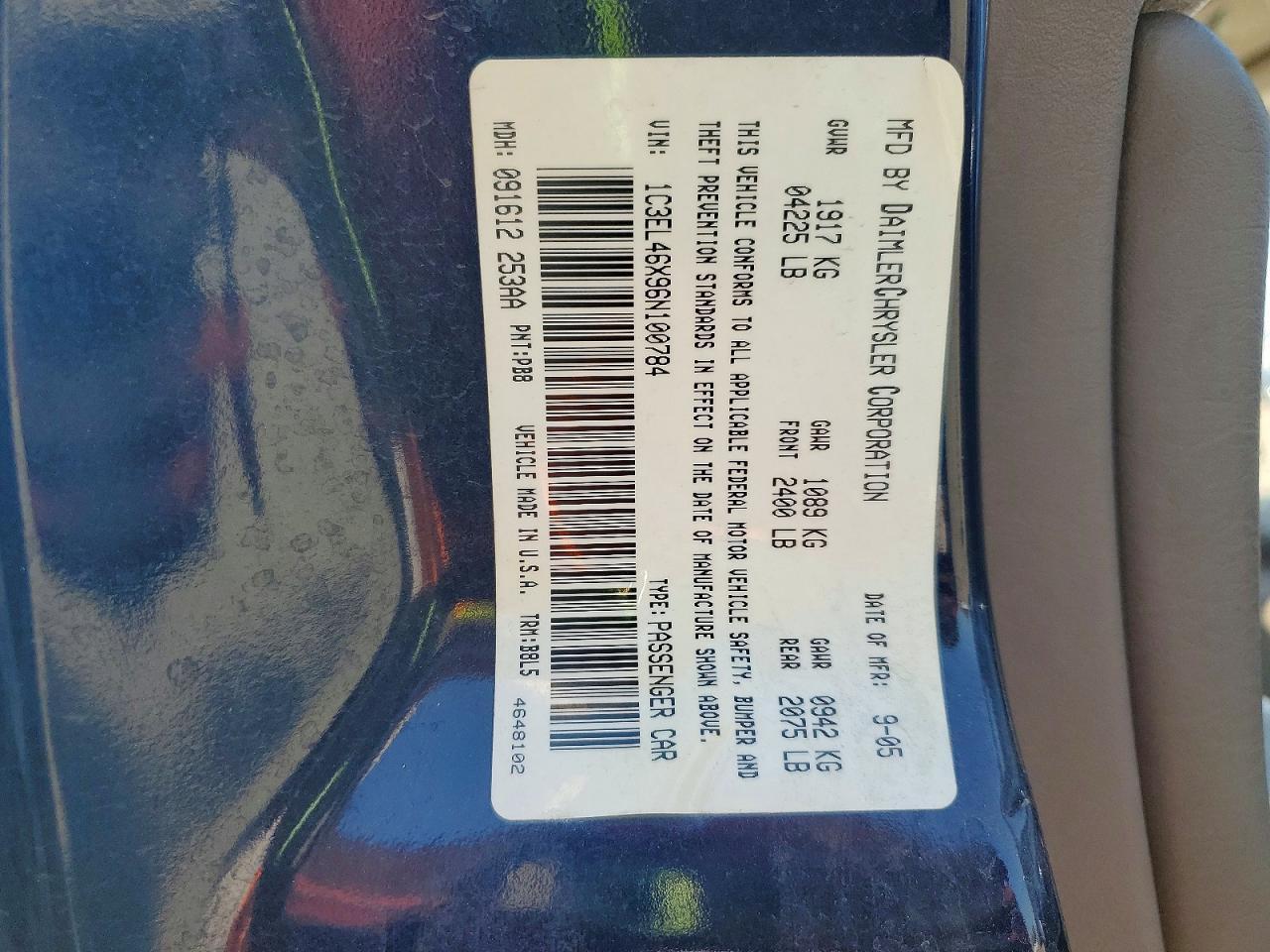 2006 CHRYSLER Sebring