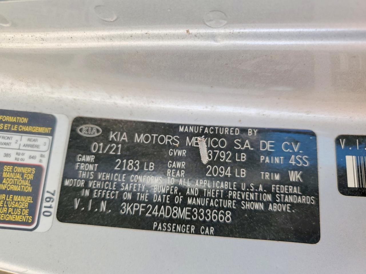 2021 KIA FORTE
