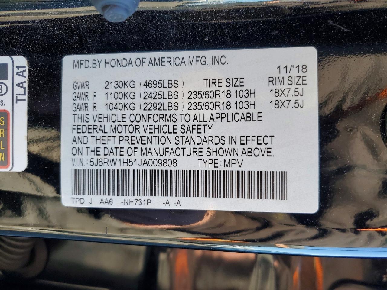 2018 HONDA CR-V