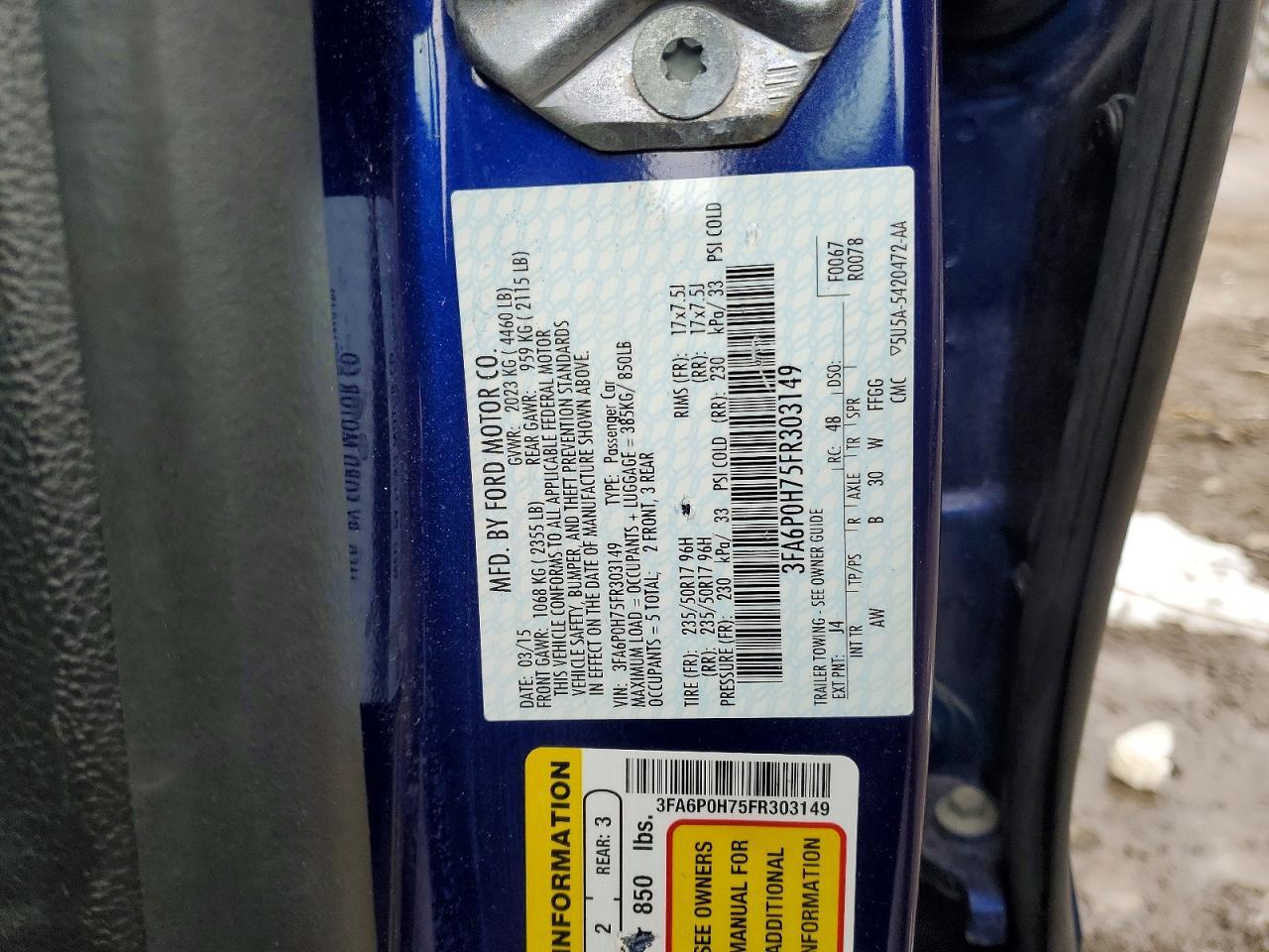 2015 FORD FUSION