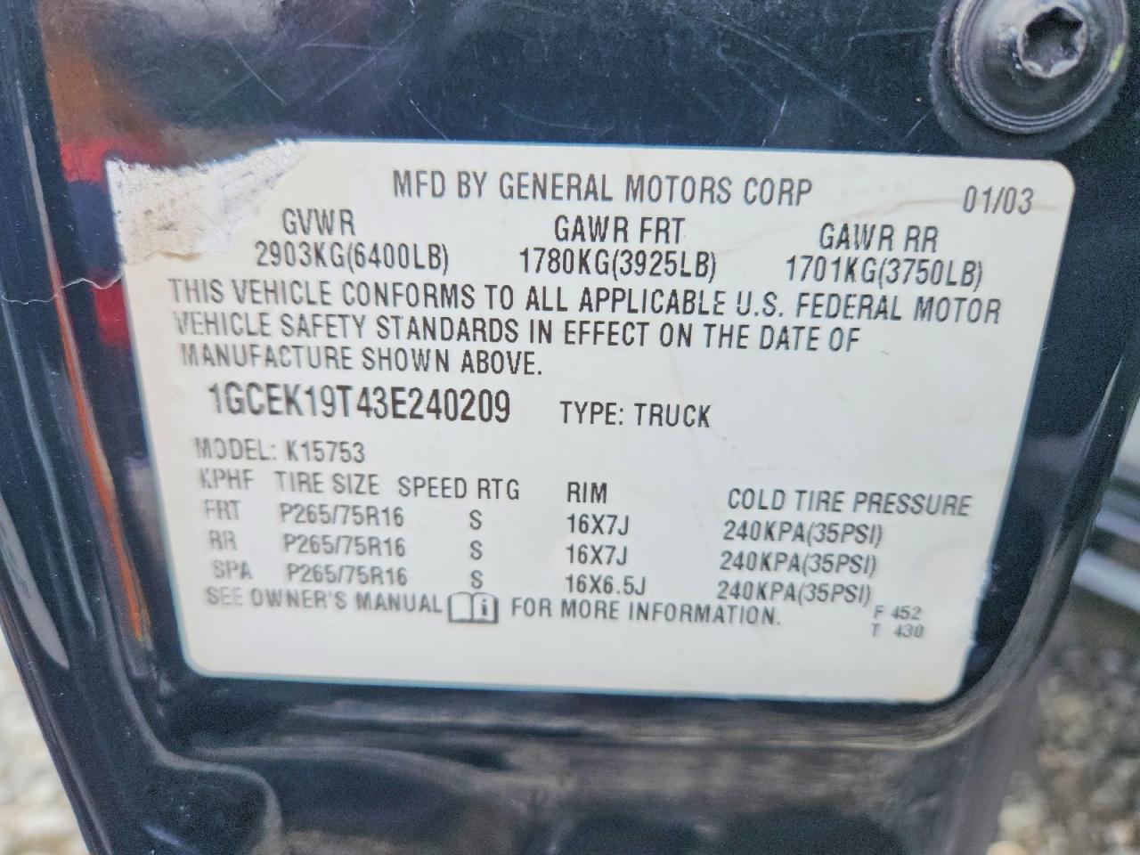 2003 CHEVROLET Silverado