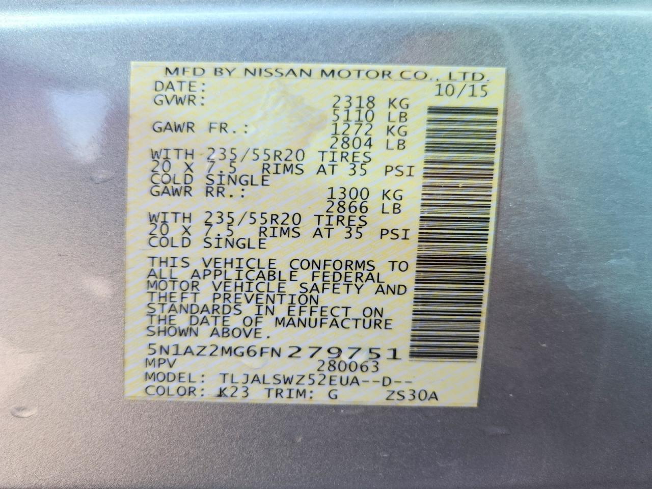 2015 NISSAN MURANO