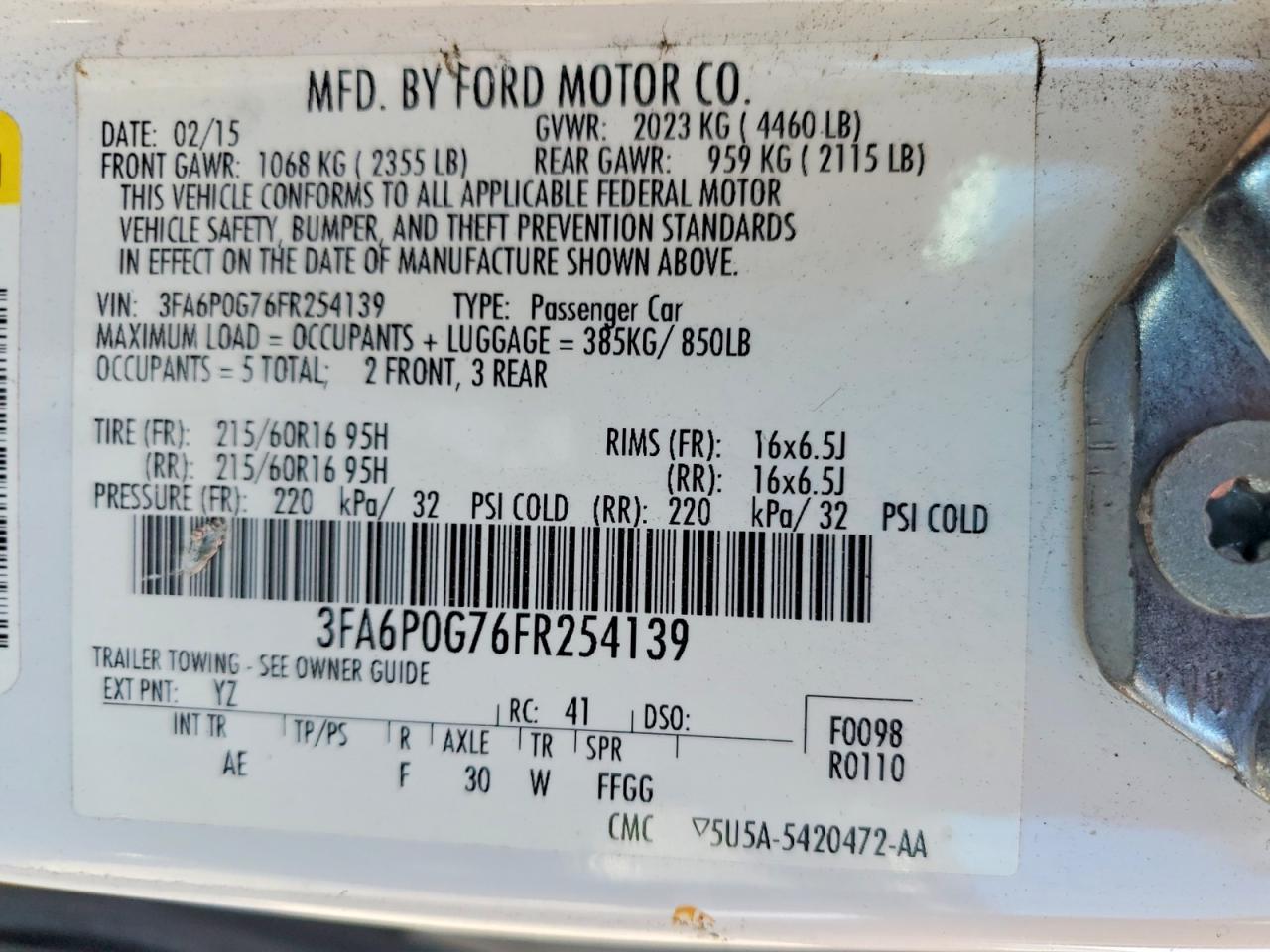 2015 FORD FUSION
