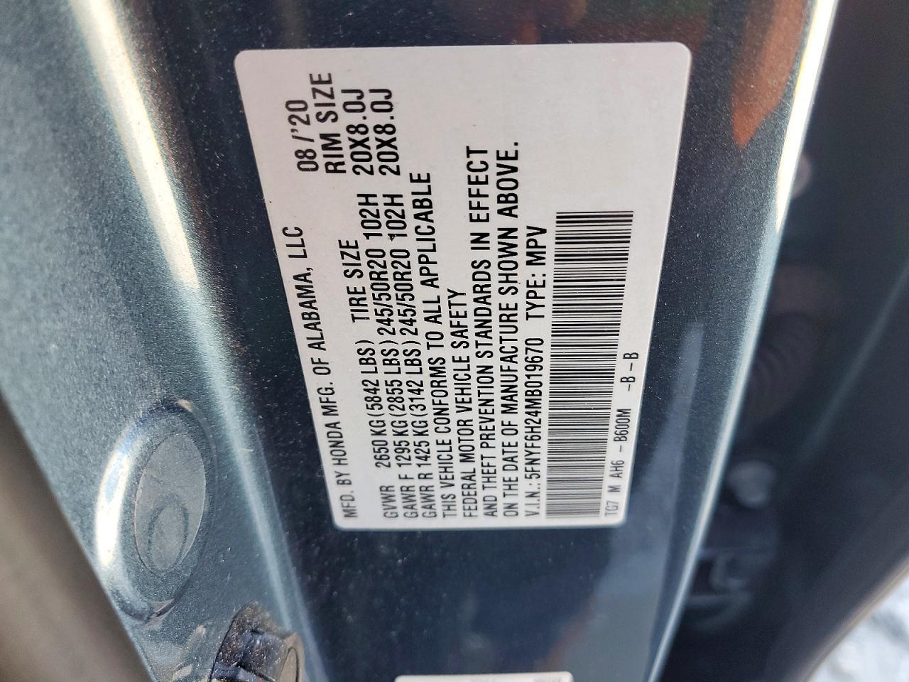 2021 HONDA PILOT