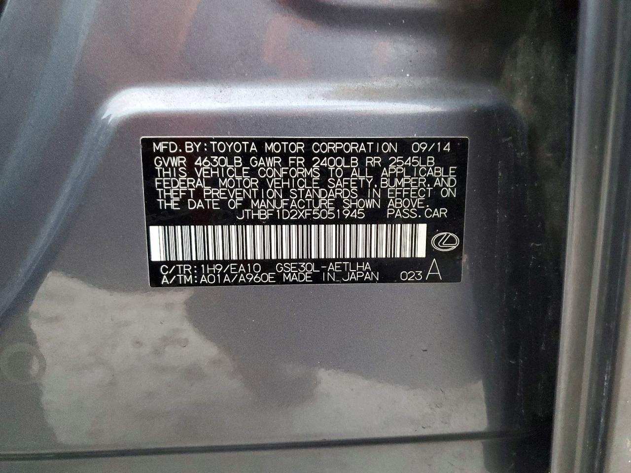 2015 LEXUS IS 250