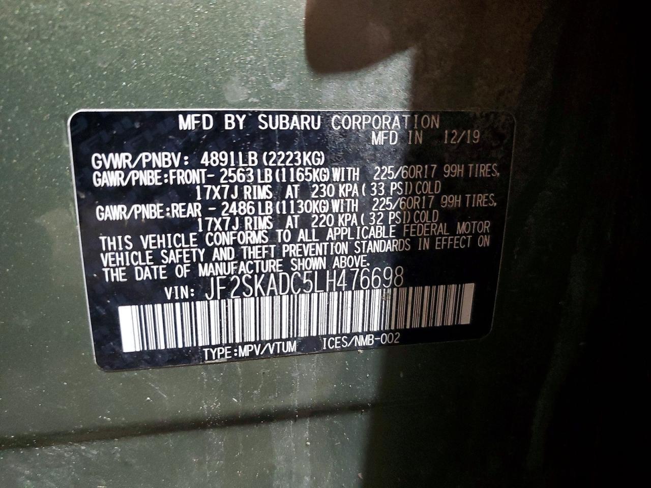2020 SUBARU FORESTER
