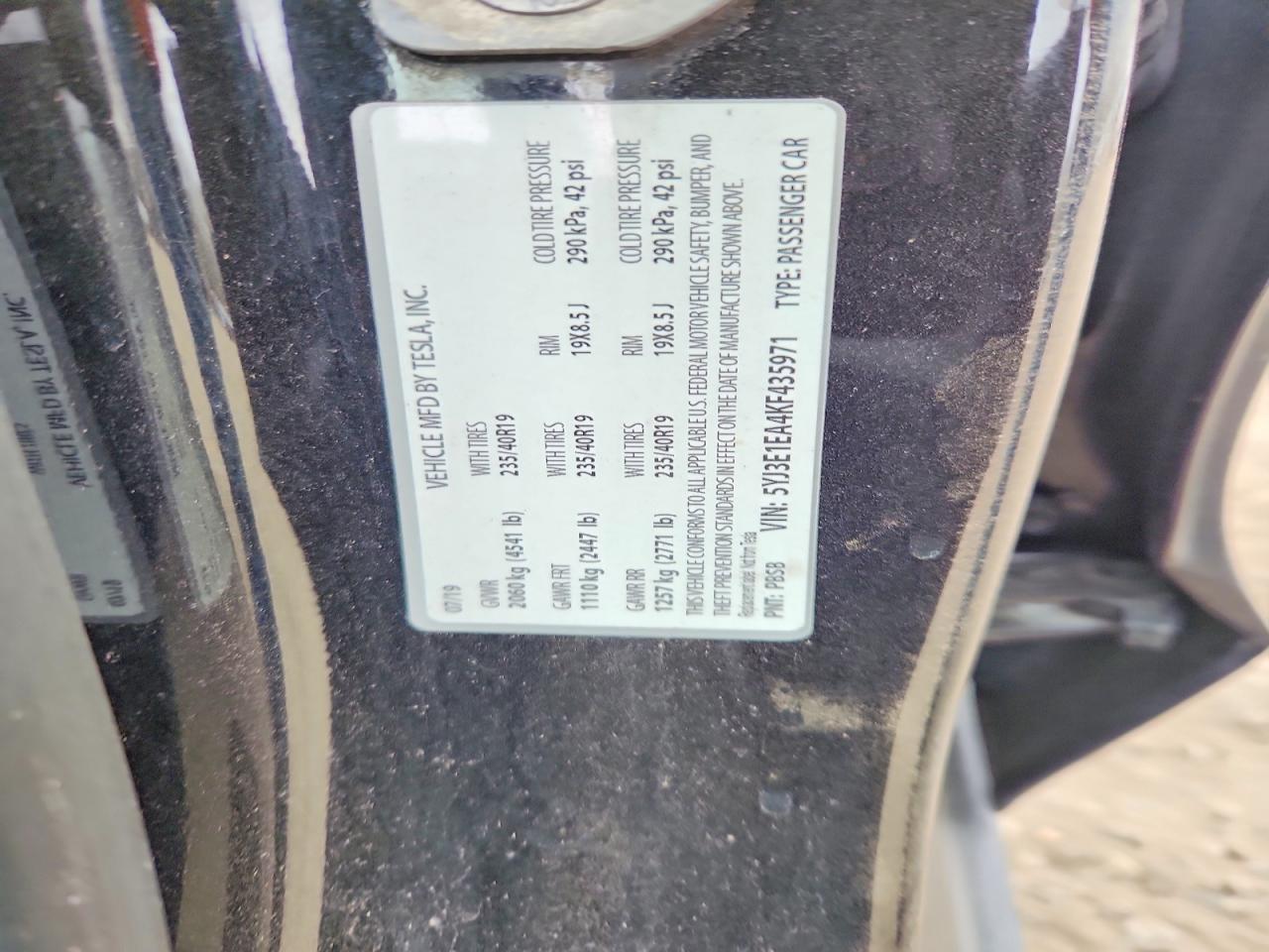 2019 TESLA MODEL 3