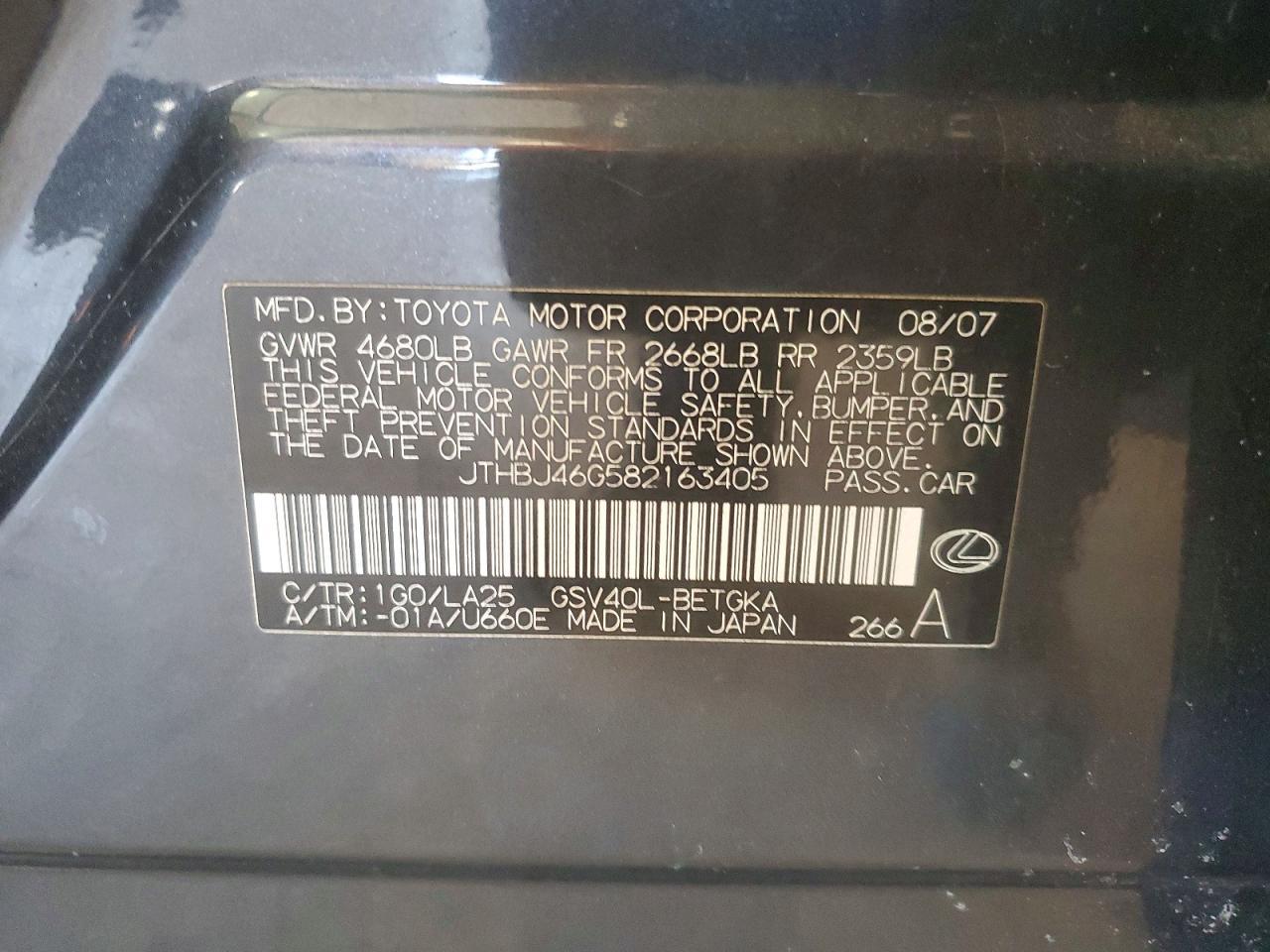 2008 LEXUS ES 350
