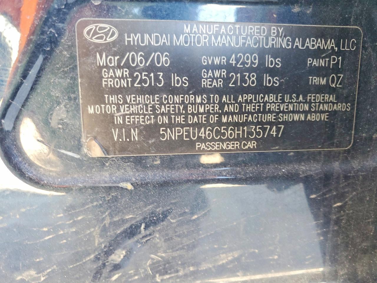 2006 HYUNDAI SONATA