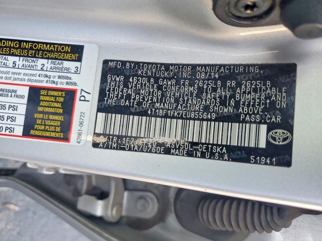 2014 TOYOTA CAMRY