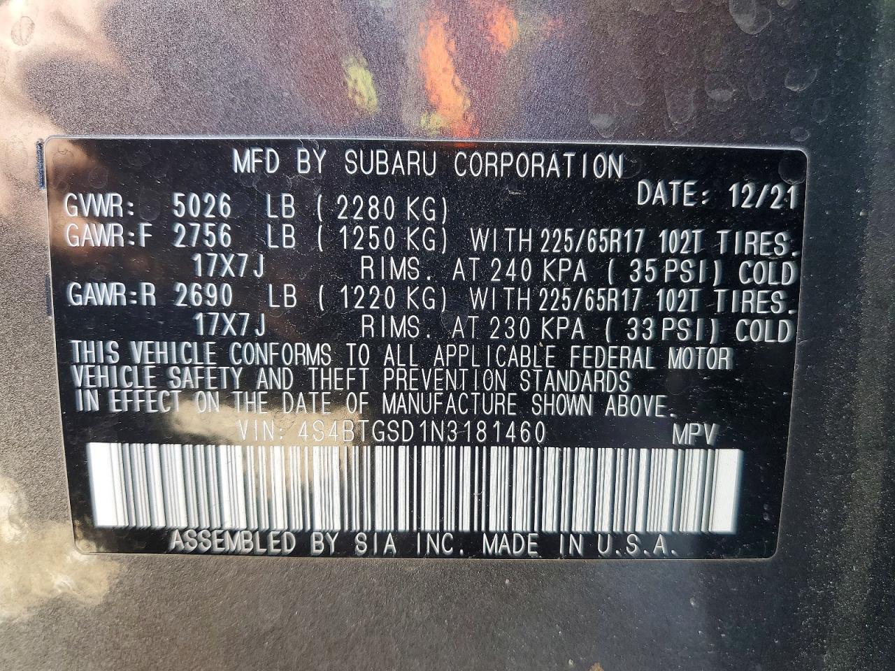 2022 SUBARU Outback