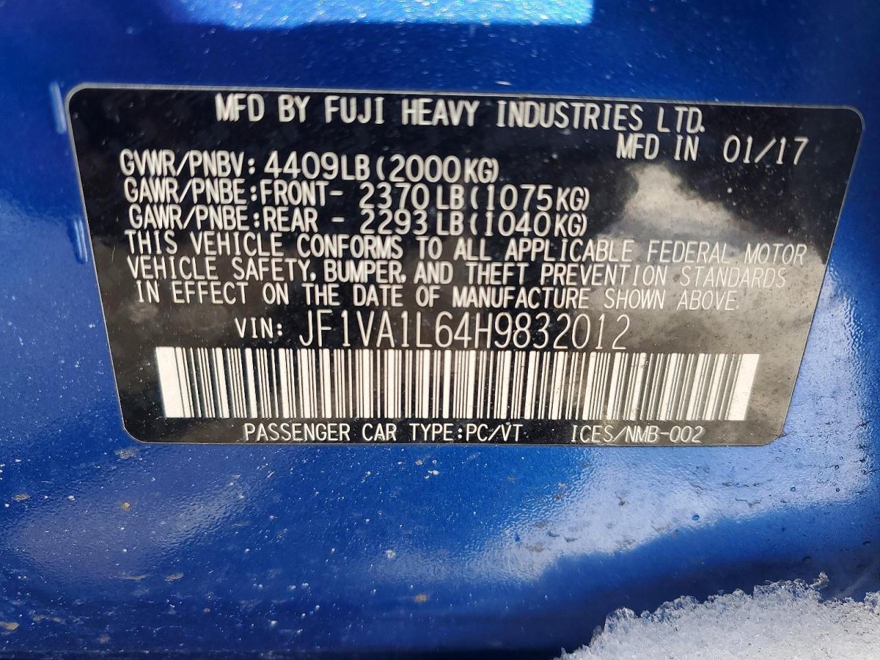 2017 SUBARU WRX