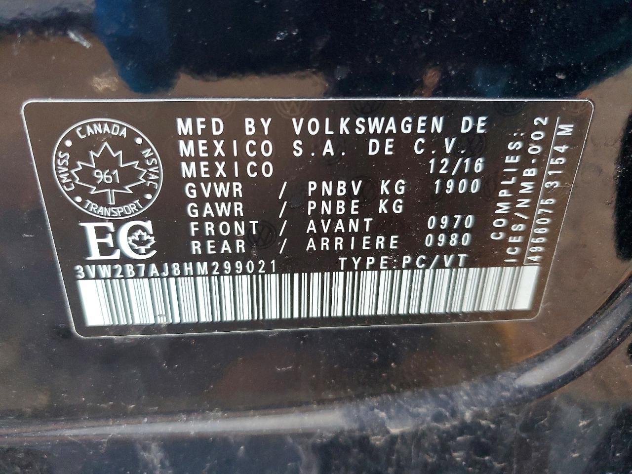 2017 VOLKSWAGEN JETTA