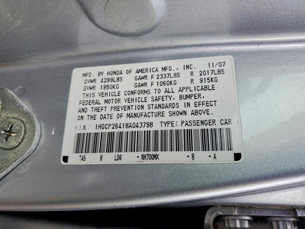 2008 HONDA ACCORD