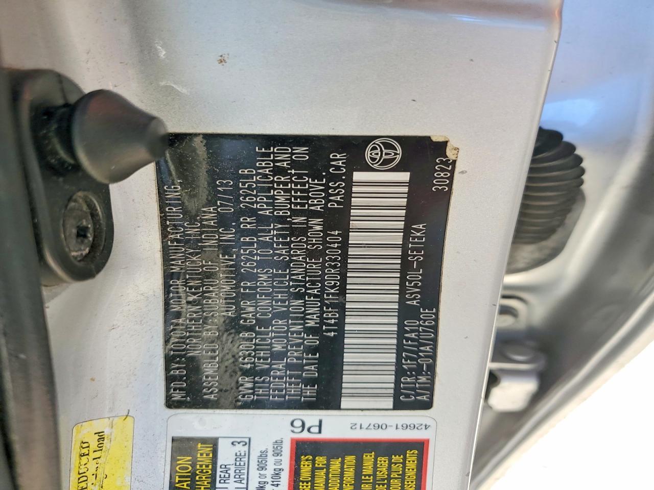 2013 TOYOTA CAMRY