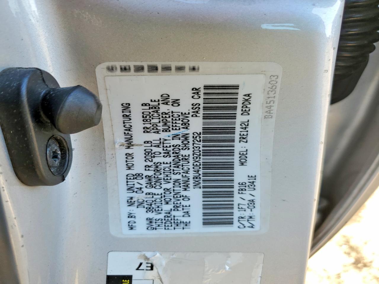 2009 TOYOTA COROLLA