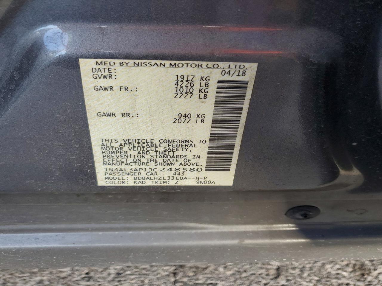 2018 NISSAN ALTIMA