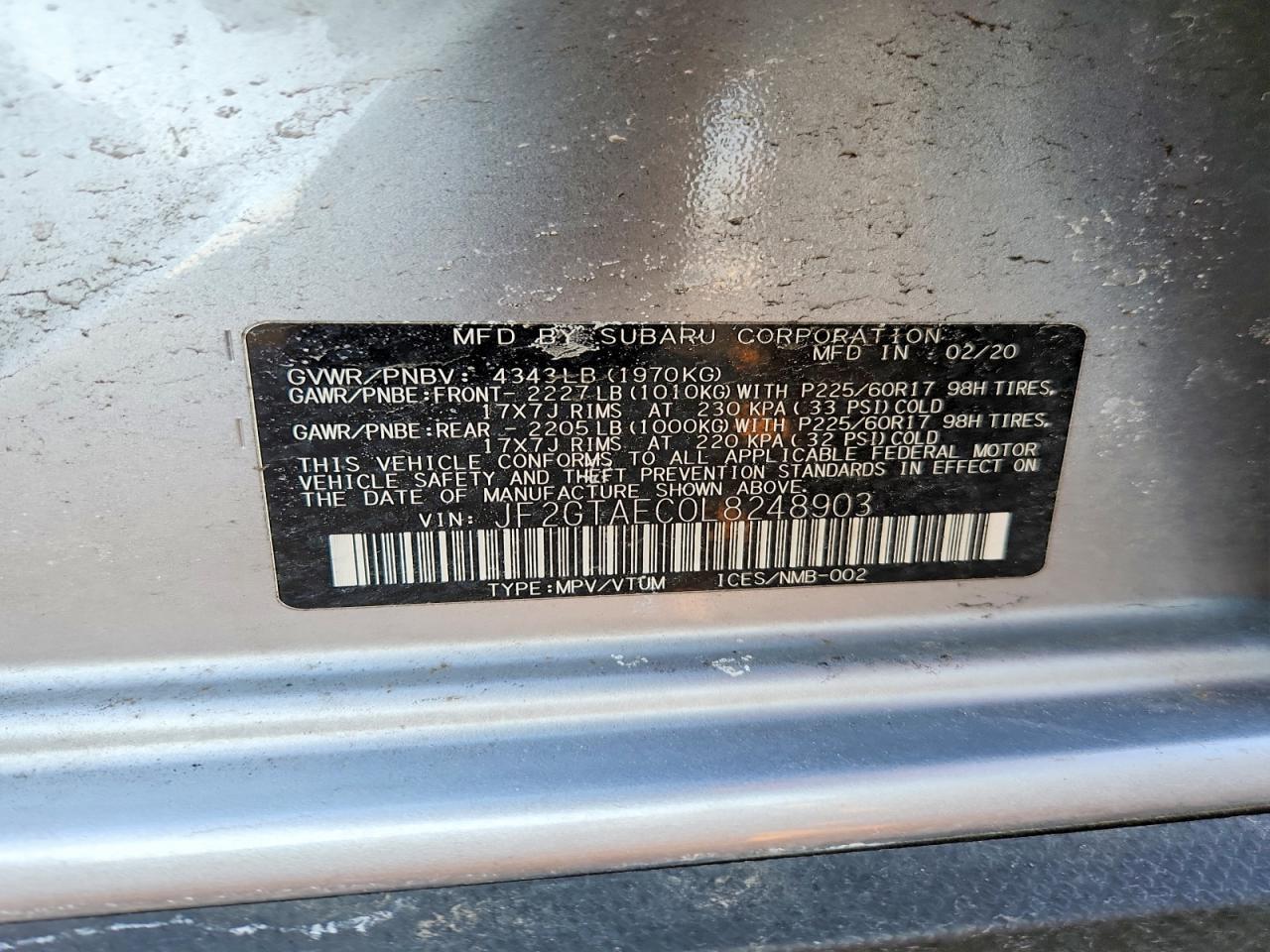 2020 SUBARU Crosstrek