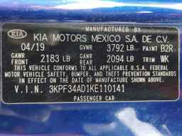 2019 KIA FORTE