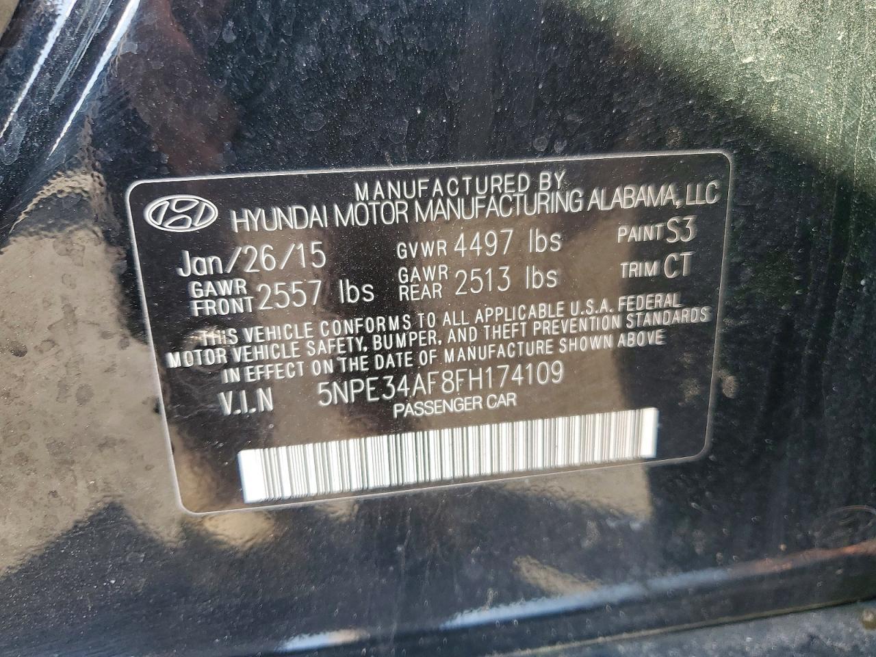 2015 HYUNDAI SONATA