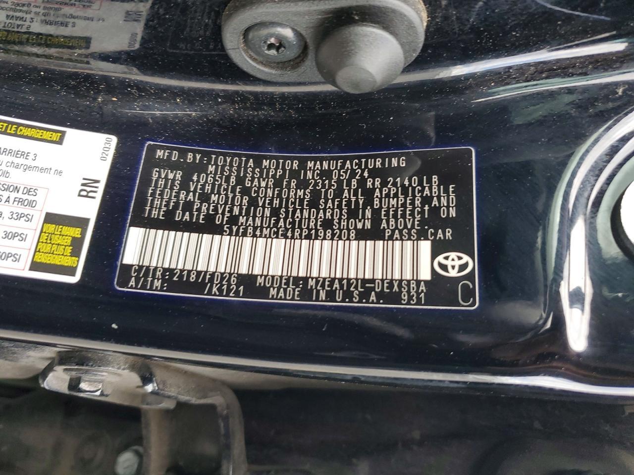 2024 TOYOTA COROLLA