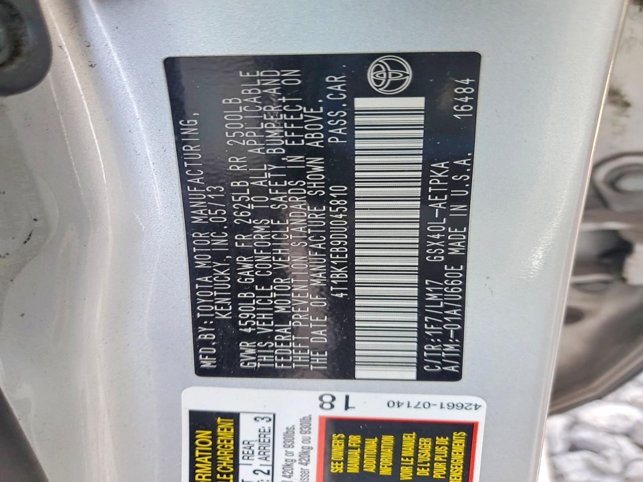 2013 TOYOTA Avalon