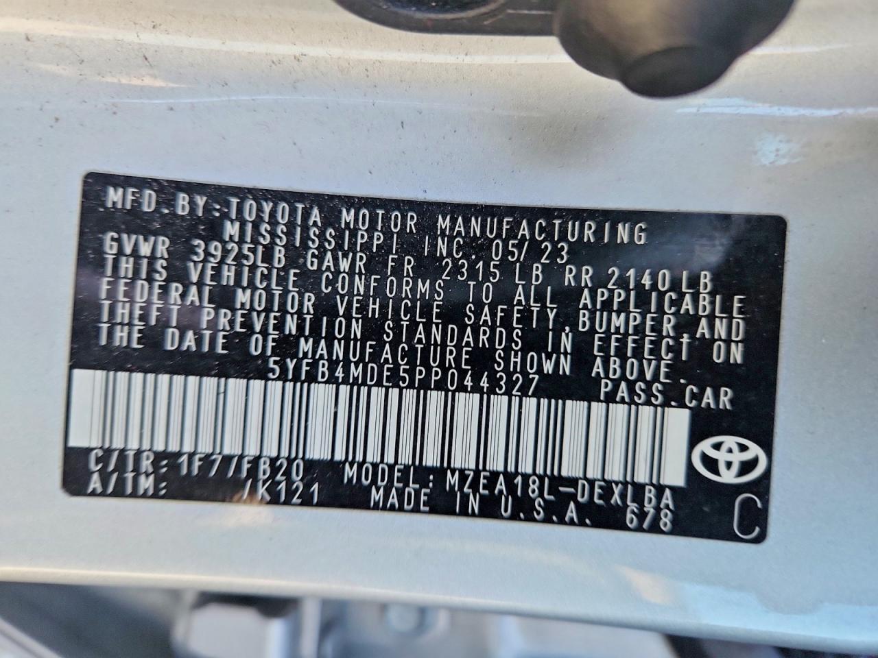2023 TOYOTA COROLLA