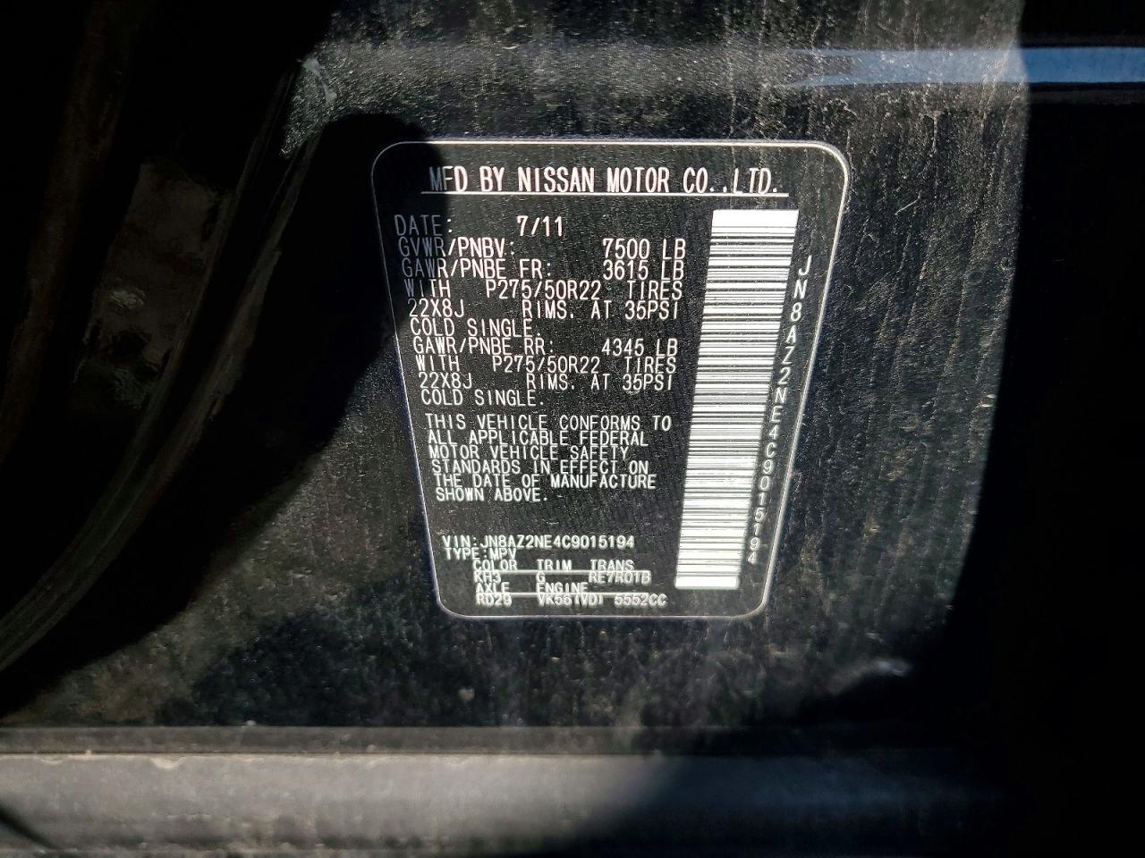 2012 INFINITI QX56