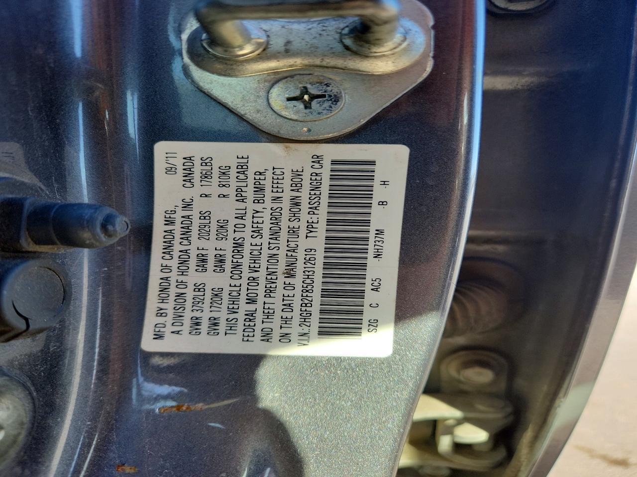 2012 HONDA CIVIC