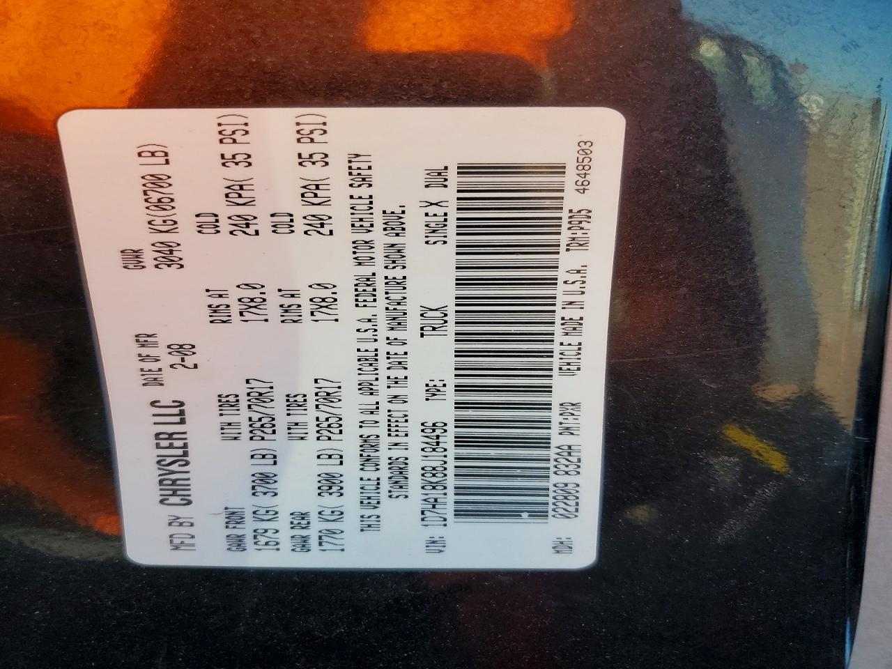 2008 DODGE RAM 1500