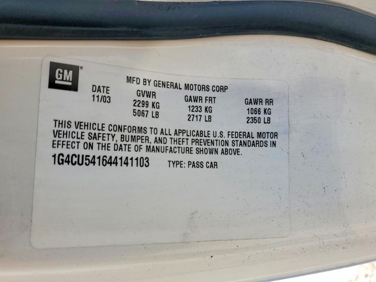2004 BUICK Park Avenue