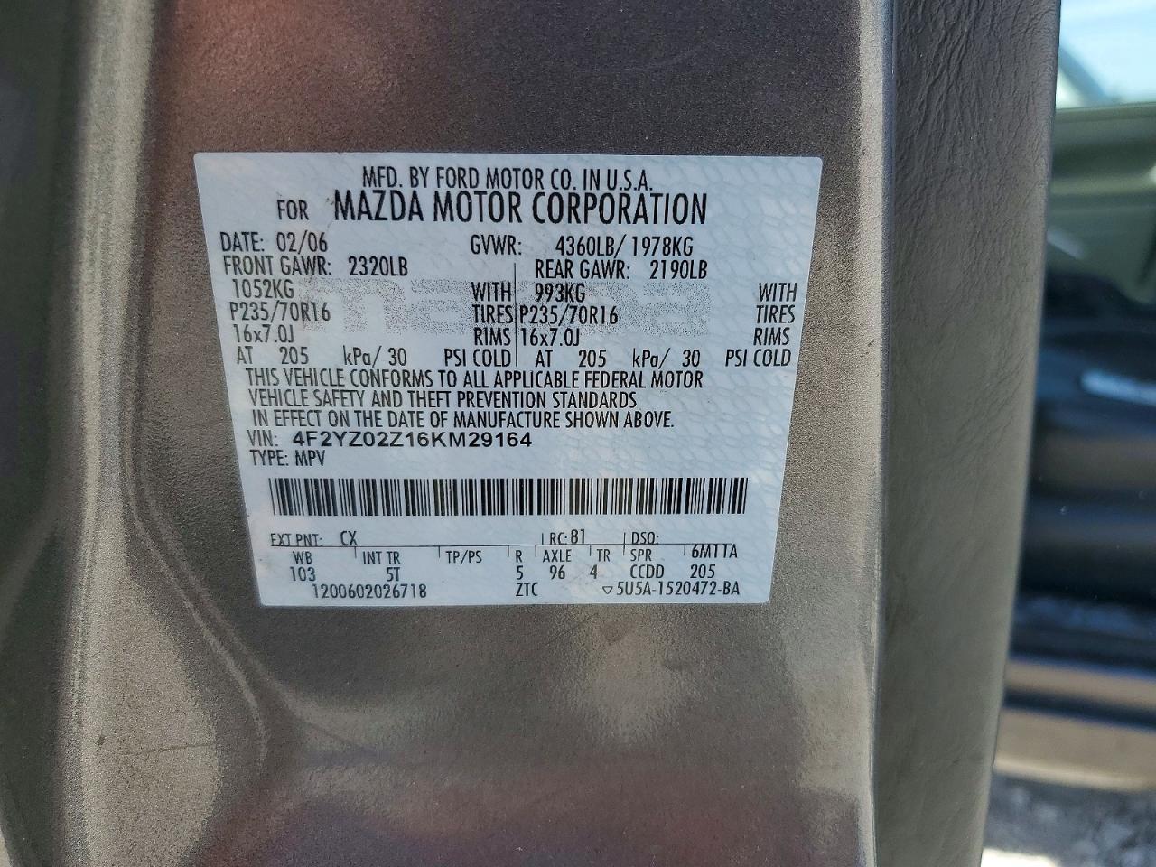 2006 MAZDA Tribute