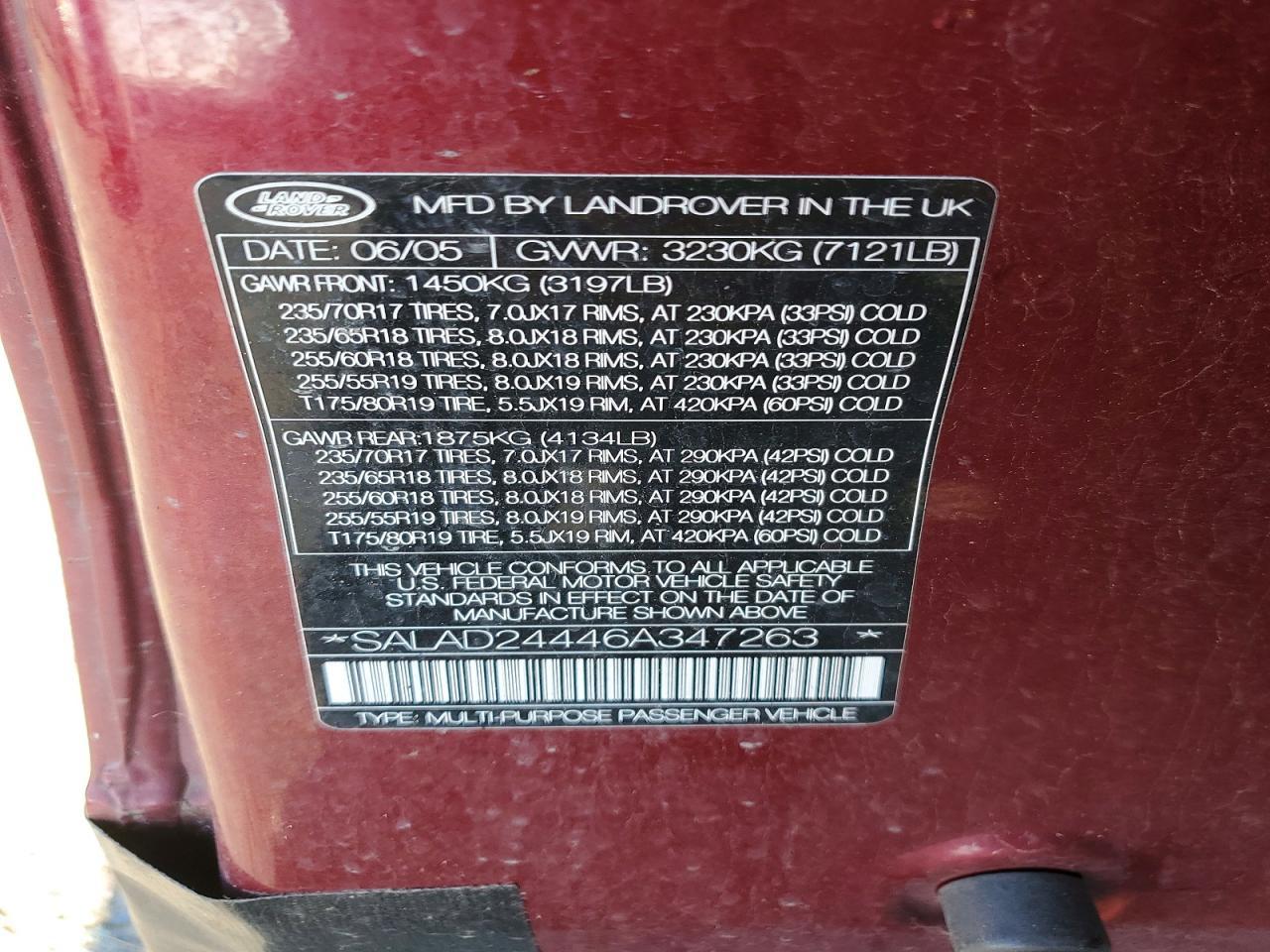 2006 LAND ROVER Lr3
